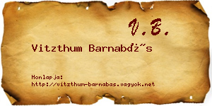 Vitzthum Barnabás névjegykártya